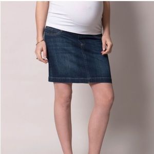 NWT Seraphine Maternity Stretch Denim Jean Skirt Mid Length